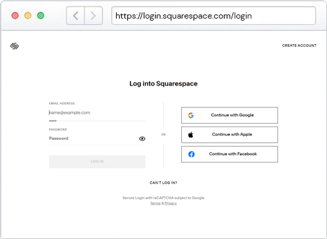 Login to your Squarespace Site Management
