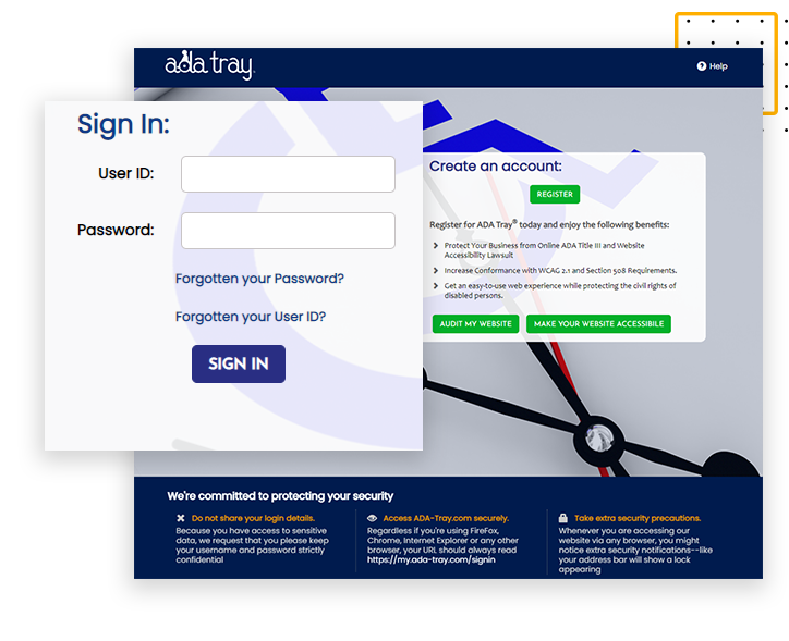 Simply Login To My ADA Tray® Dashboard