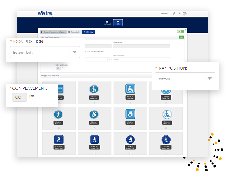 By using the ADA Tray® Configuration Tool